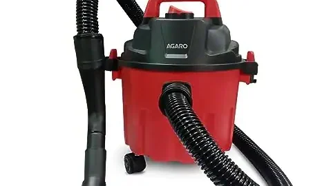 AGARO Rapid Vacuum Cleaner, 1000W, Wet & Dry, for Home Use, Blower Function, 10L Tank Capacity, 16.5 Kpa Suction Power, Plastic Body, Red, 10 Liter, Cartridge